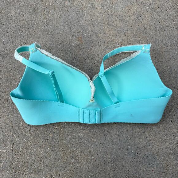 Victoria's Secret 34D Teal Lace Secret Embrace Plunge UW Push Up Bra EUC - Picture 2 of 5